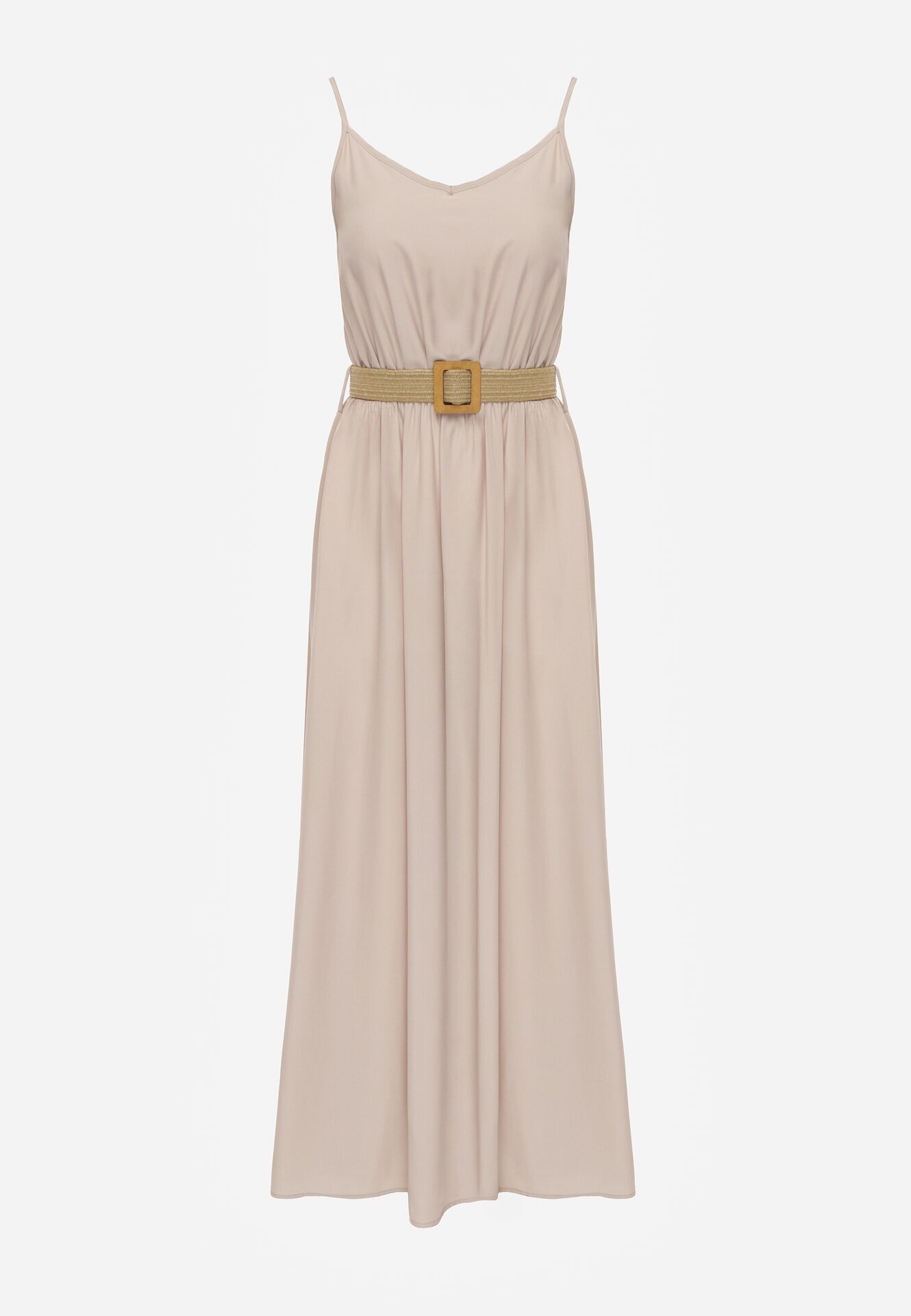 rosa Rochie Bej cu Curea Chrysaleia