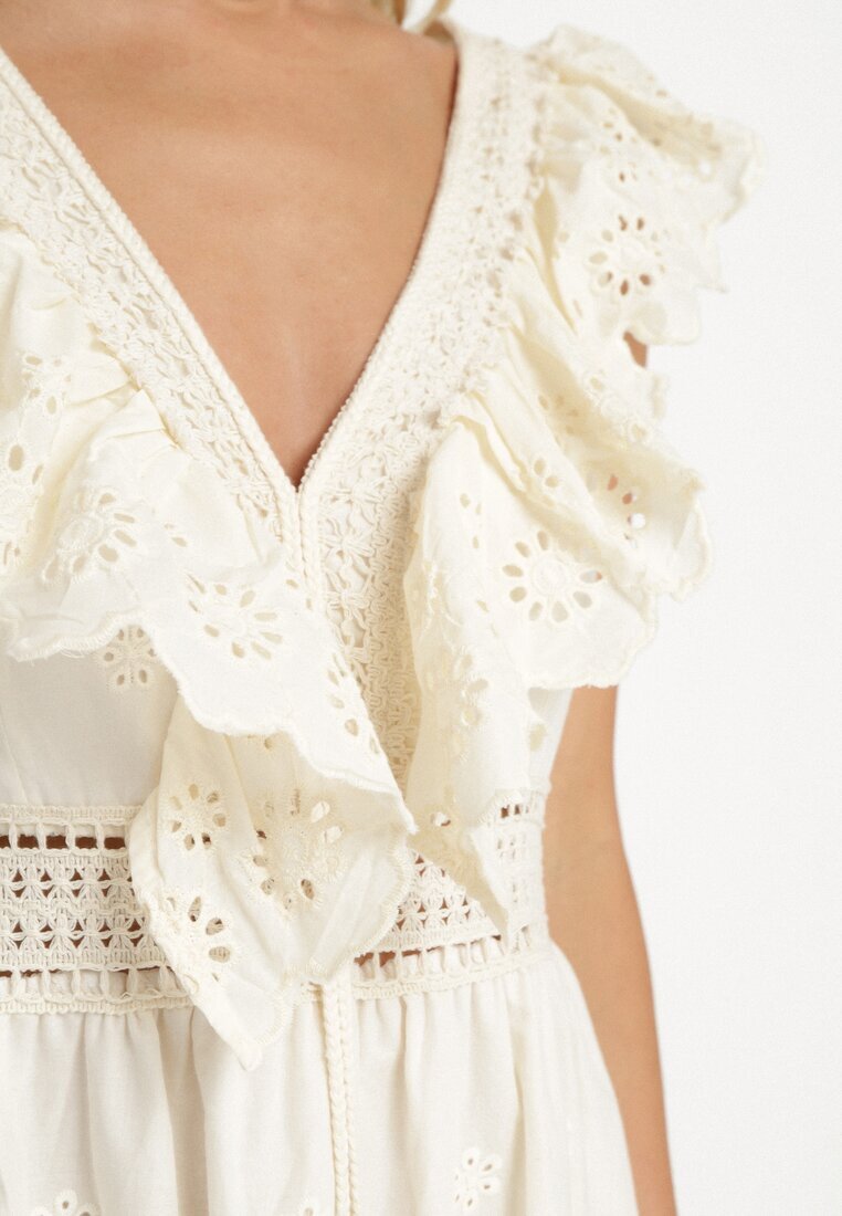 rosa Rochie Bej Evazată Midi Euphina