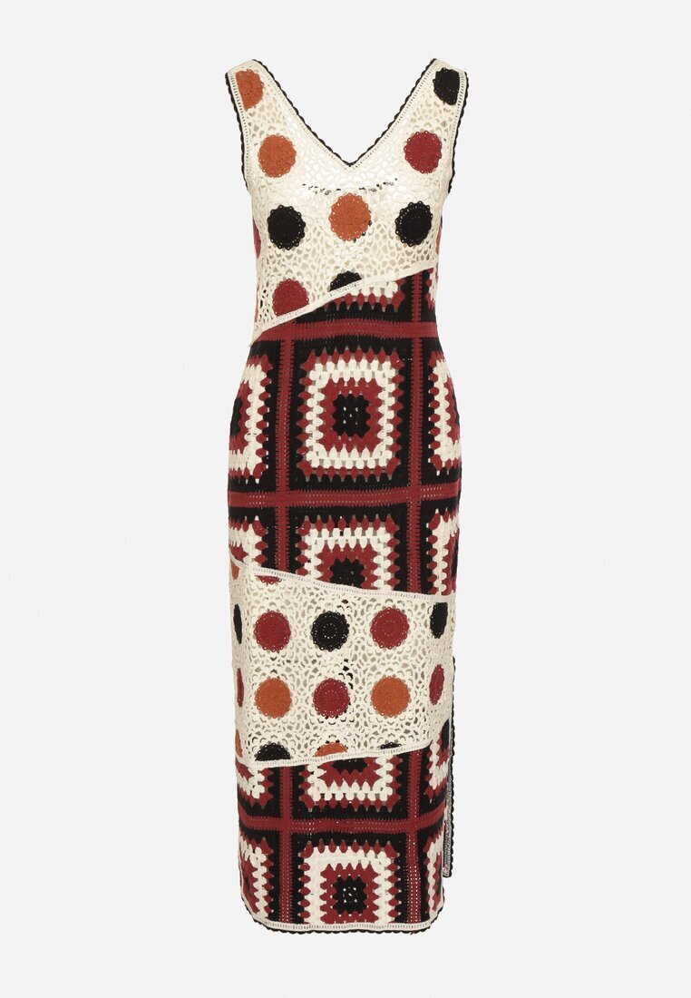 rosa Rochie Bej-Maro de Bumbac Croșetată Croi mulat Atarina