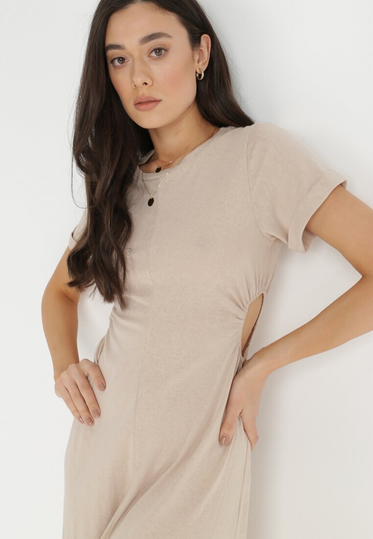 rosa Rochie bejă de bumbac Chipih