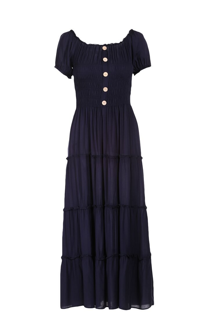 rosa Rochie bleumarin din viscoză stil spaniol Ciririla