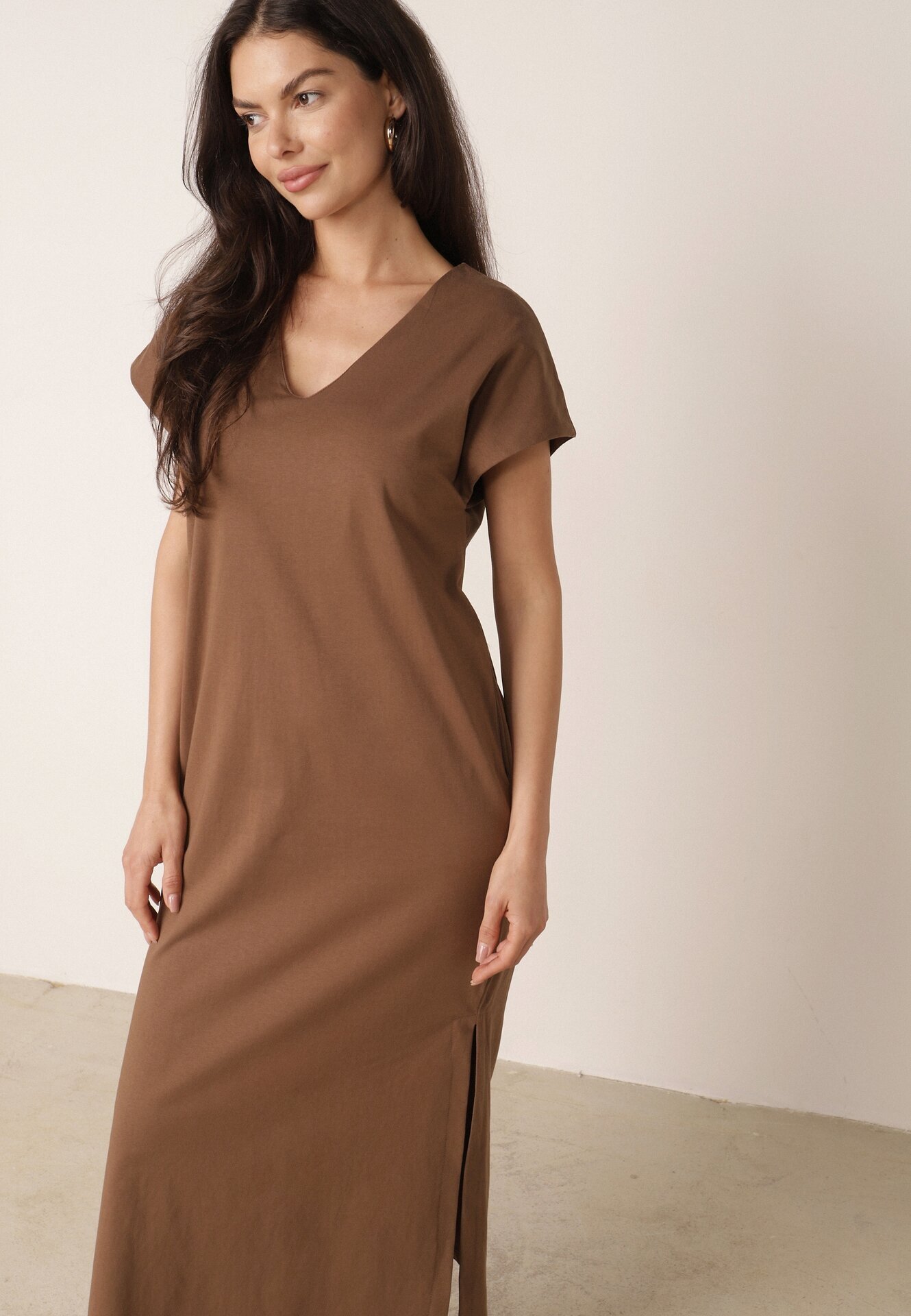 rosa Rochie din bumbac oversize cu buzunare Thaelusa Maro