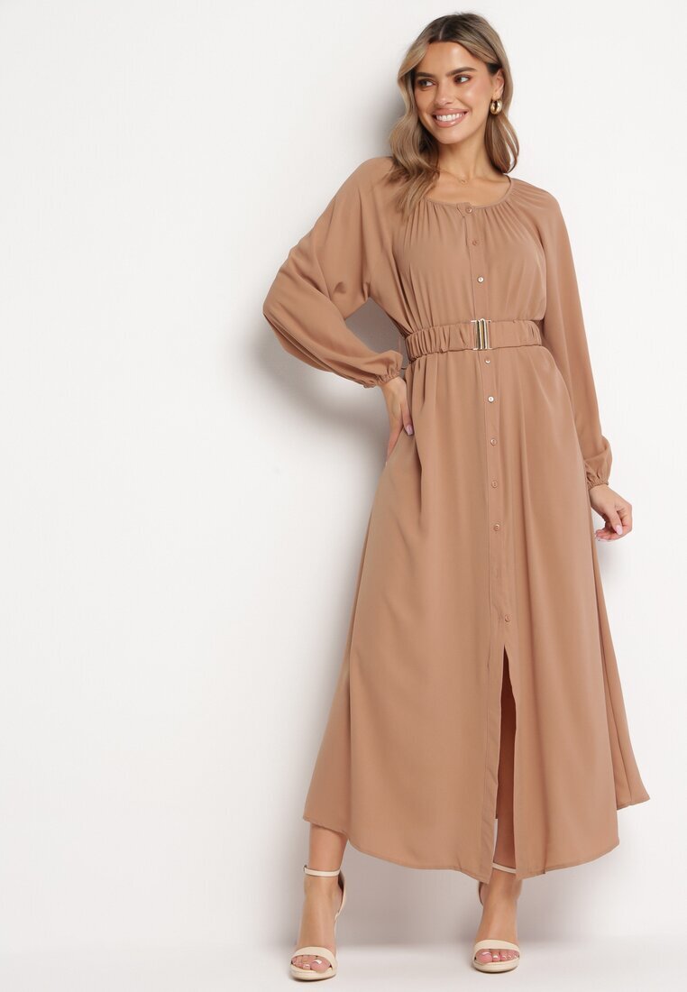 rosa Rochie Lejeră Maxi Maro deschis cu nasturi și curea cu cataramă decorativă Liriti