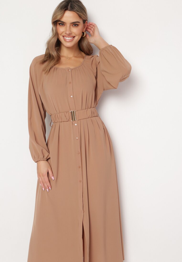rosa Rochie Lejeră Maxi Maro deschis cu nasturi și curea cu cataramă decorativă Liriti
