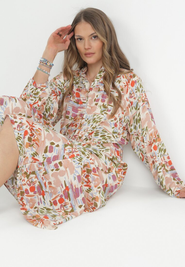rosa Rochie Roz Evazată cu bluză tip cămașă Hajra