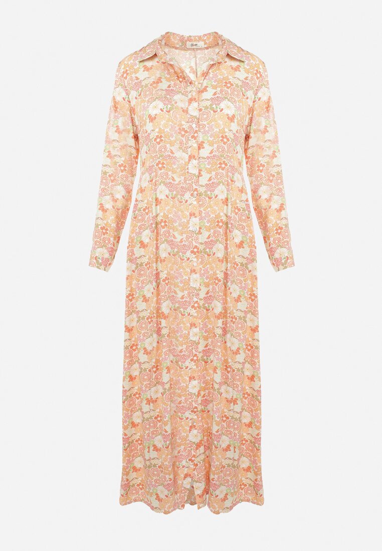 rosa Rochie tip cămașă Portocaliu-Albă Fabillus
