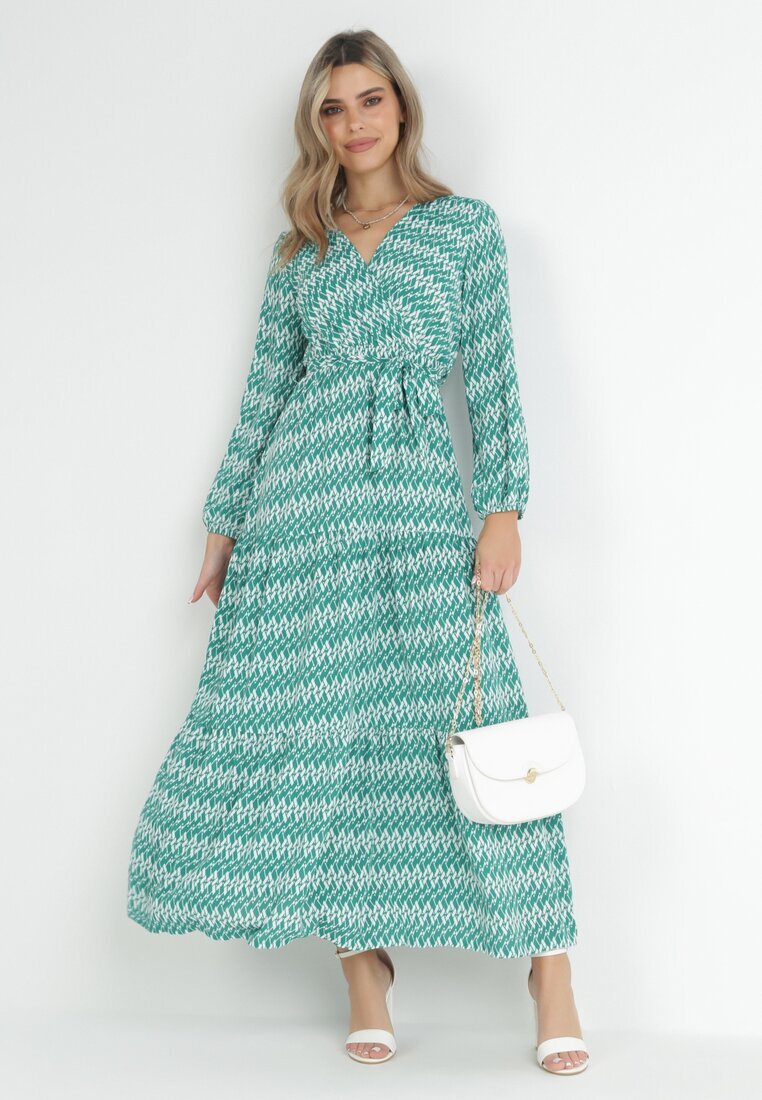 rosa Rochie Verde Cloș cu elastic în talie Mosho