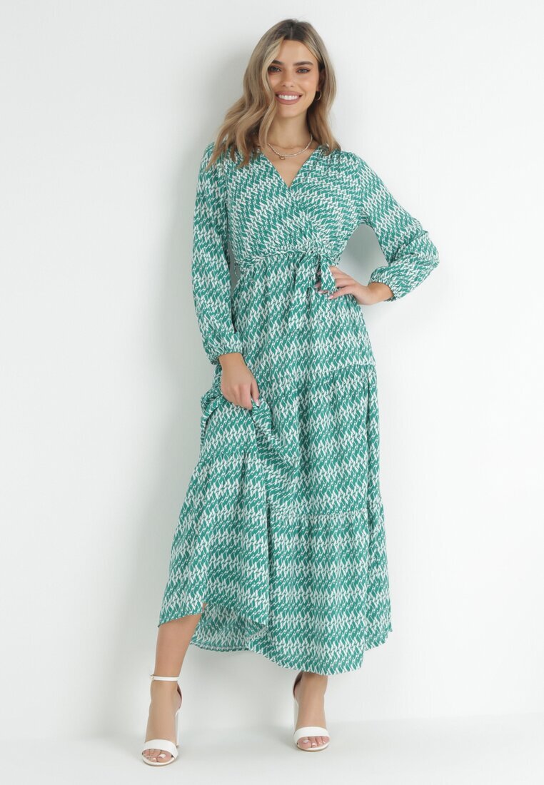 rosa Rochie Verde Cloș cu elastic în talie Mosho