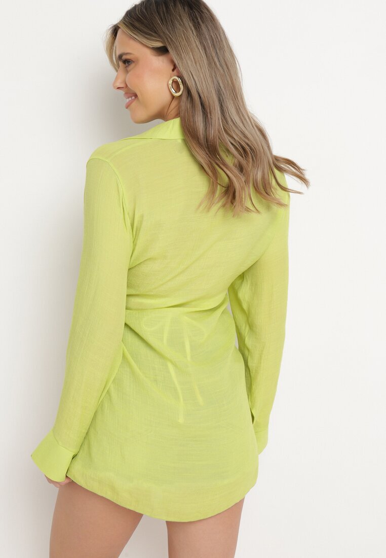 rosa Rochie Verde Deschis petrecută cu guler Qeviana