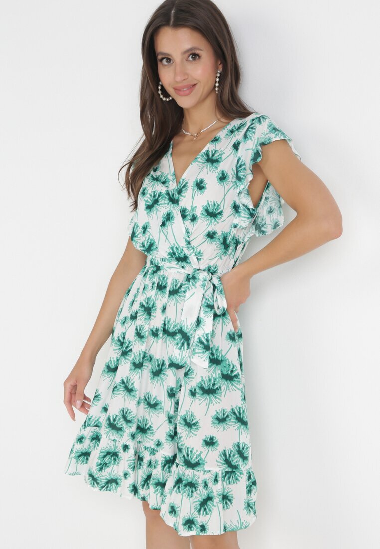 rosa Rochie Verde Petrecută cu elastic în talie Mubill