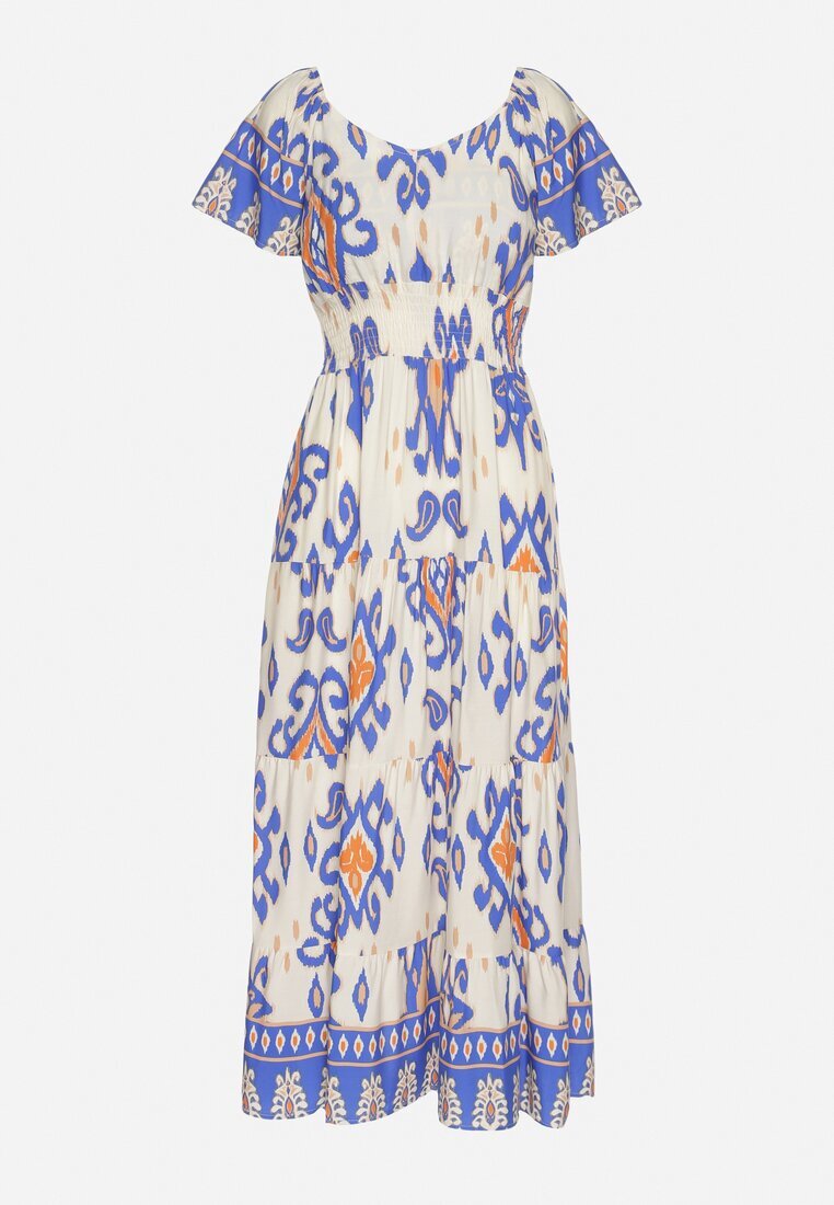 rosita Rochie Albastră Din Viscoză cu Model Geometric Cleanna