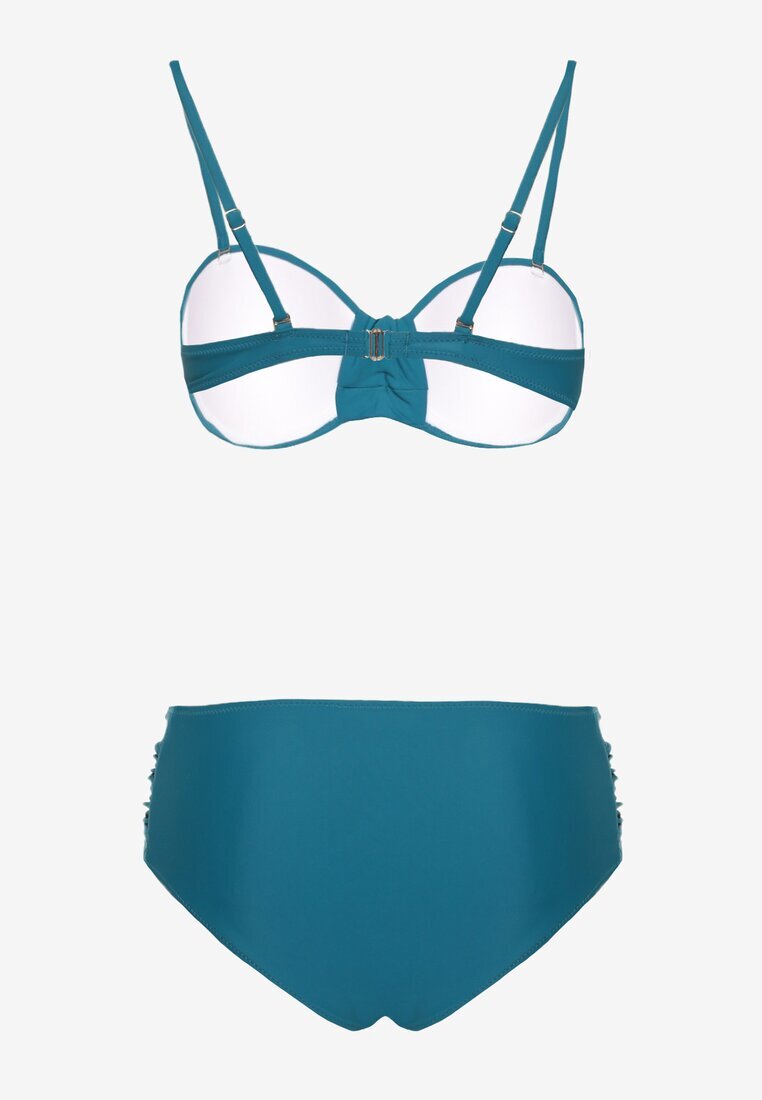 rosse line Bikini Bleumarin Sutien Intărit și Chiloți Decorați cu Drapaj Eretelli