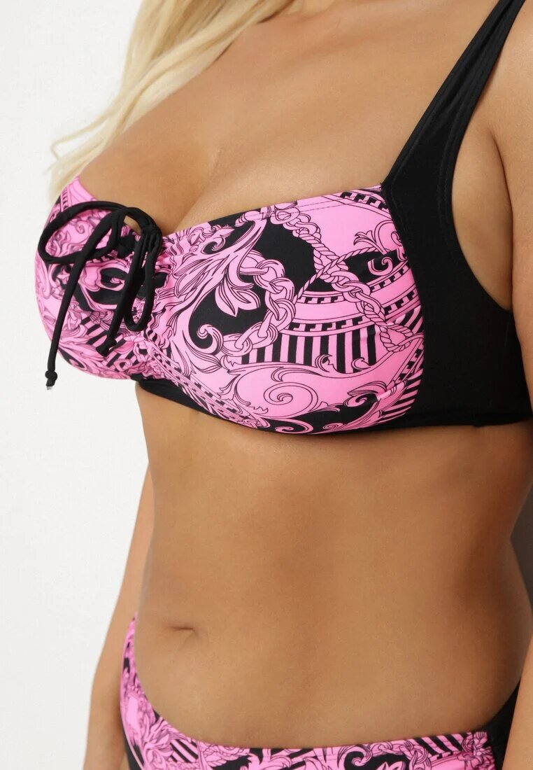 rosse line Bikini roz cu șnururi Sutien și chiloți figi Miladenna