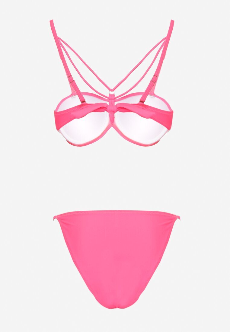 rosse line Bikini Roz Sutien cu Bretele Decorative și Chiloți Fadeleine