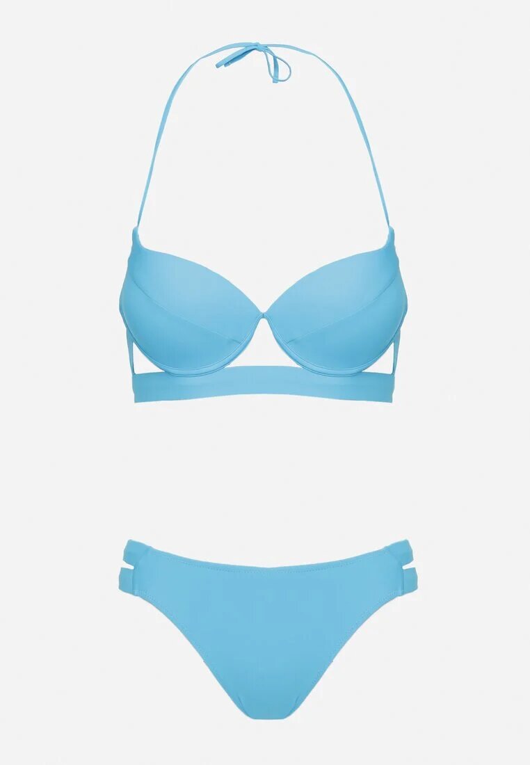 rosse line Bikini Sutien și Chiloți Tip Slip Azur Decorați cu Decupaje Kinlira