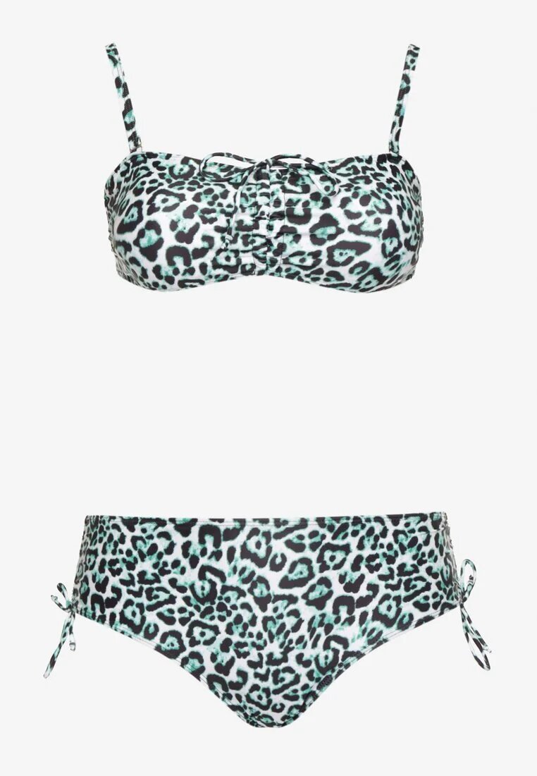 rosse line Bikini Verde Sutien cu legături și Chiloți Slip cu șnururi Uloselia