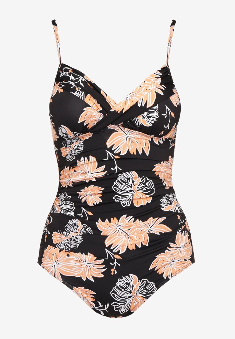 rosse line Costum de baie Portocaliu-Negru Monopiesa cu decupaj la spate Ulonitia