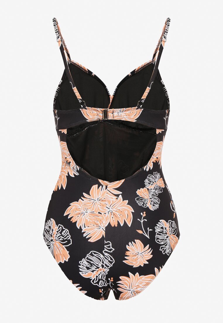 rosse line Costum de baie Portocaliu-Negru Monopiesa cu decupaj la spate Ulonitia