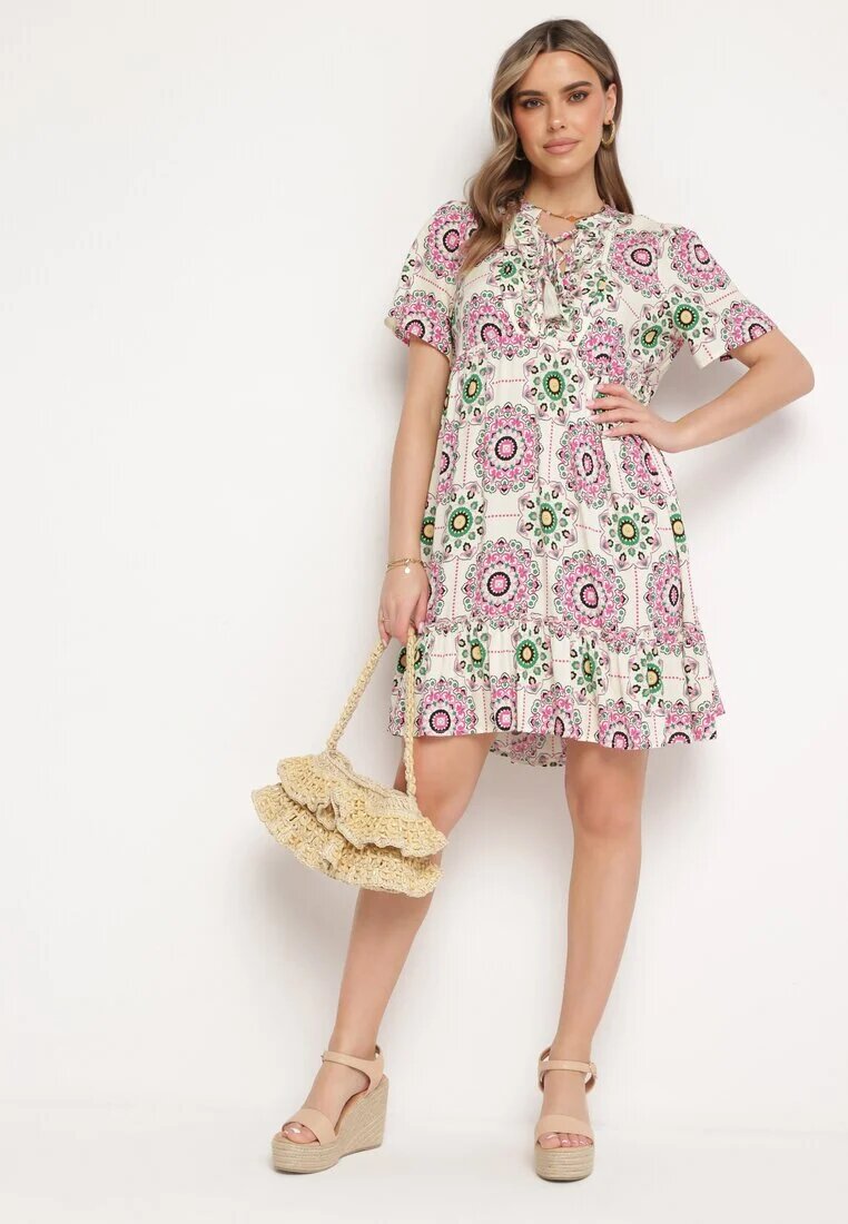 rosse line Rochie Roz Boho din Viscoză cu Croială Cloș Wiadena