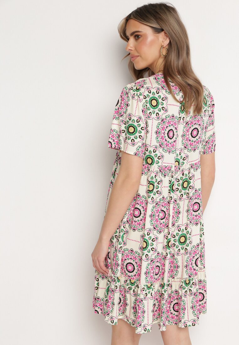 rosse line Rochie Roz Boho din Viscoză cu Croială Cloș Wiadena