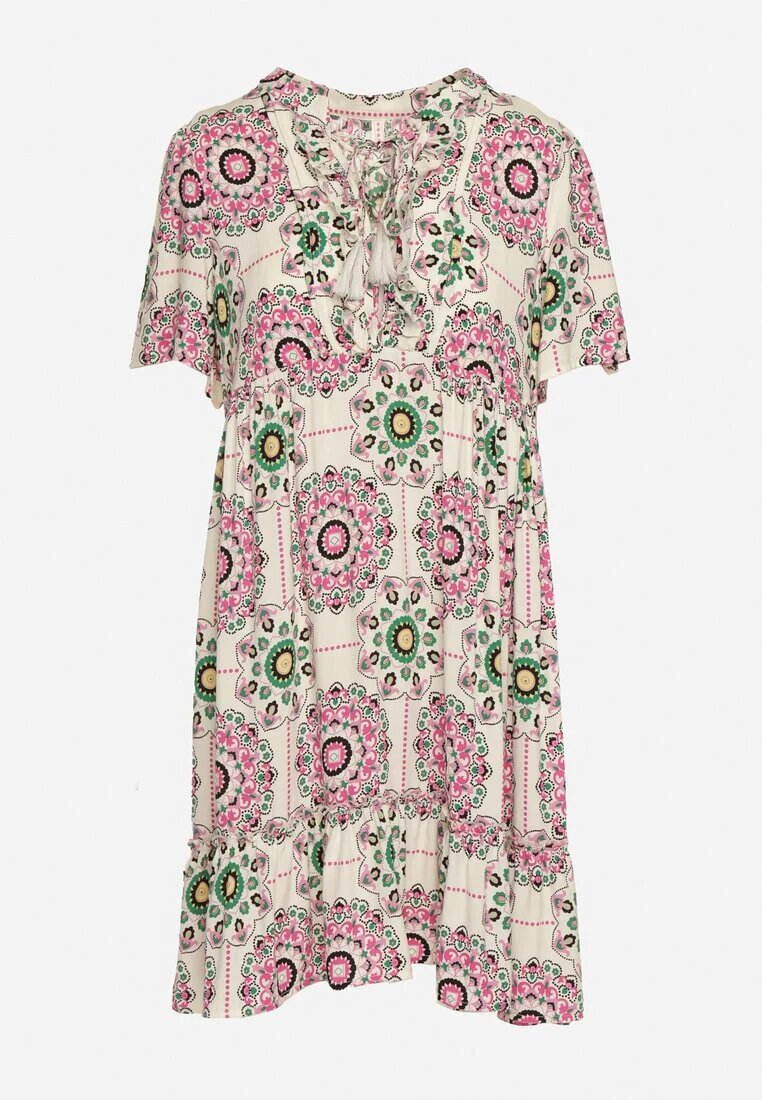 rosse line Rochie Roz Boho din Viscoză cu Croială Cloș Wiadena