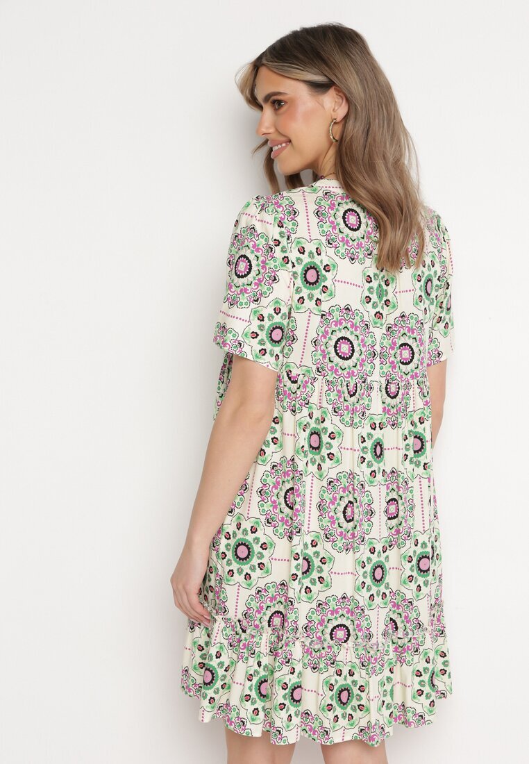 rosse line Rochie Verde Boho din Viscoză cu croială evazată Wiadena