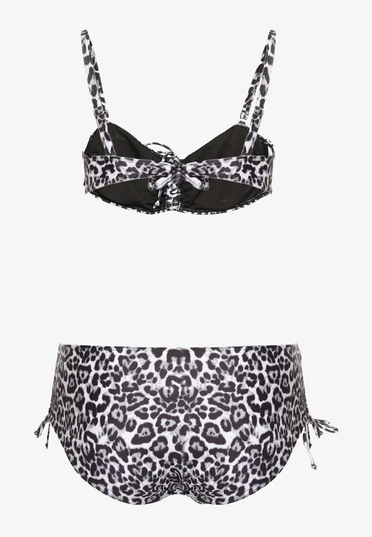 rosse line Sutien Bikini Negru cu Legături și Chiloți Figi cu Șnururi Uloselia