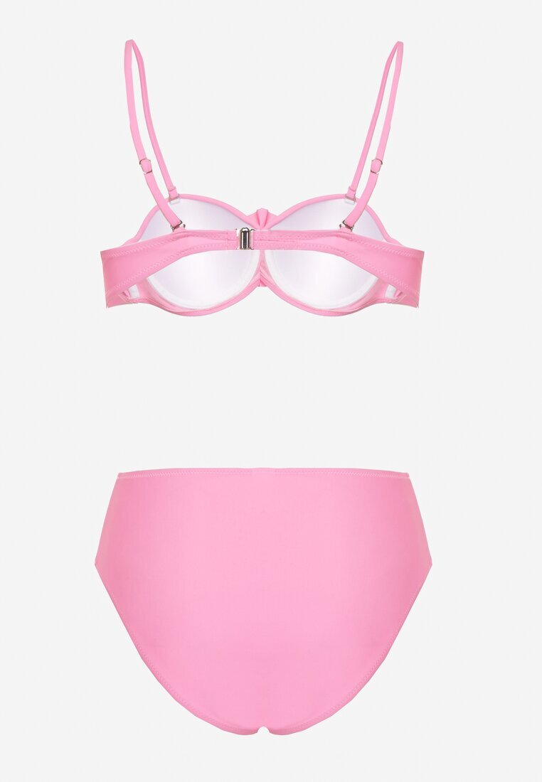 rosse line Sutien Bikini Roz pal cu floare 3D și Chiloți tip slip Telanea