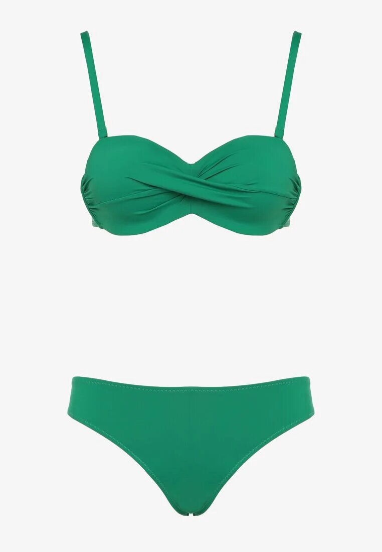 rosse line Sutien bikini verde închis legat la spate și 2 perechi de chiloți tip slip Galarella