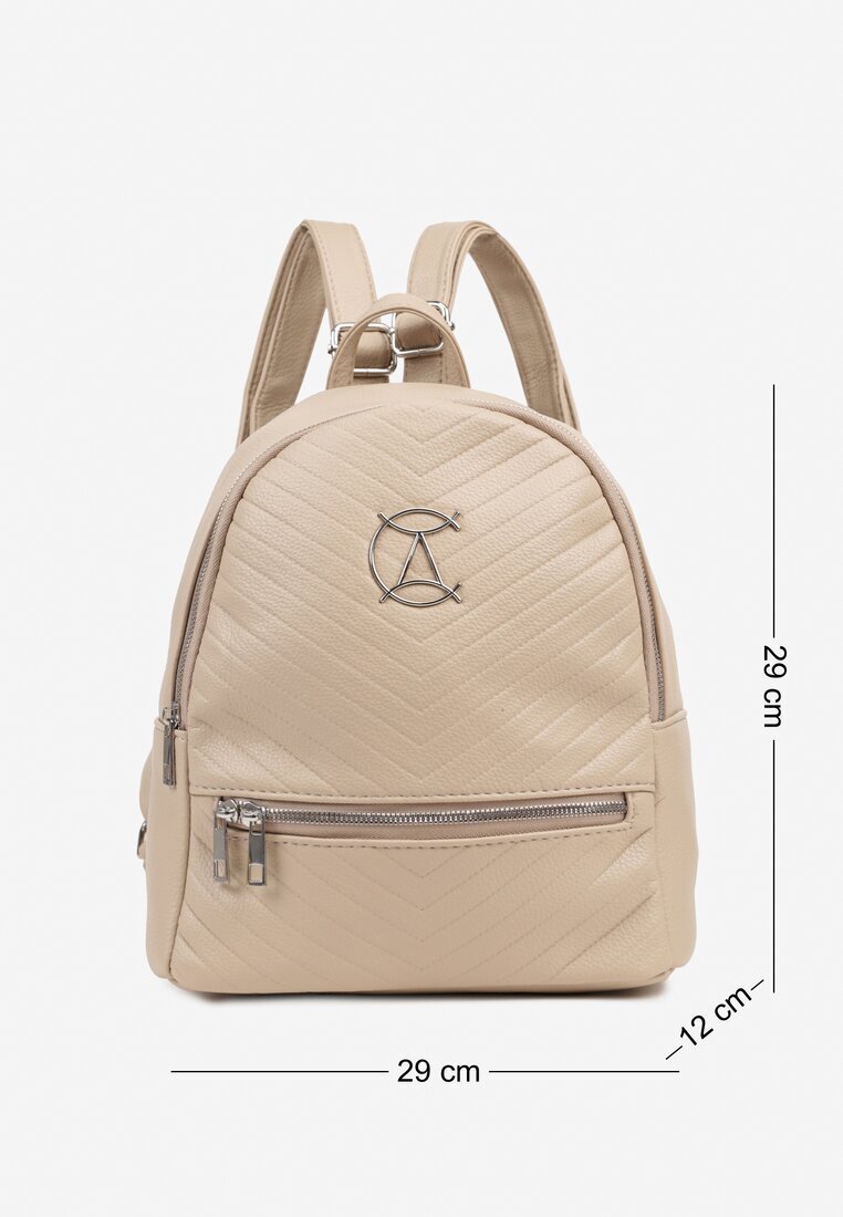  Rucsac Bej Elegant cu Matlasare și Logo Iiloevi