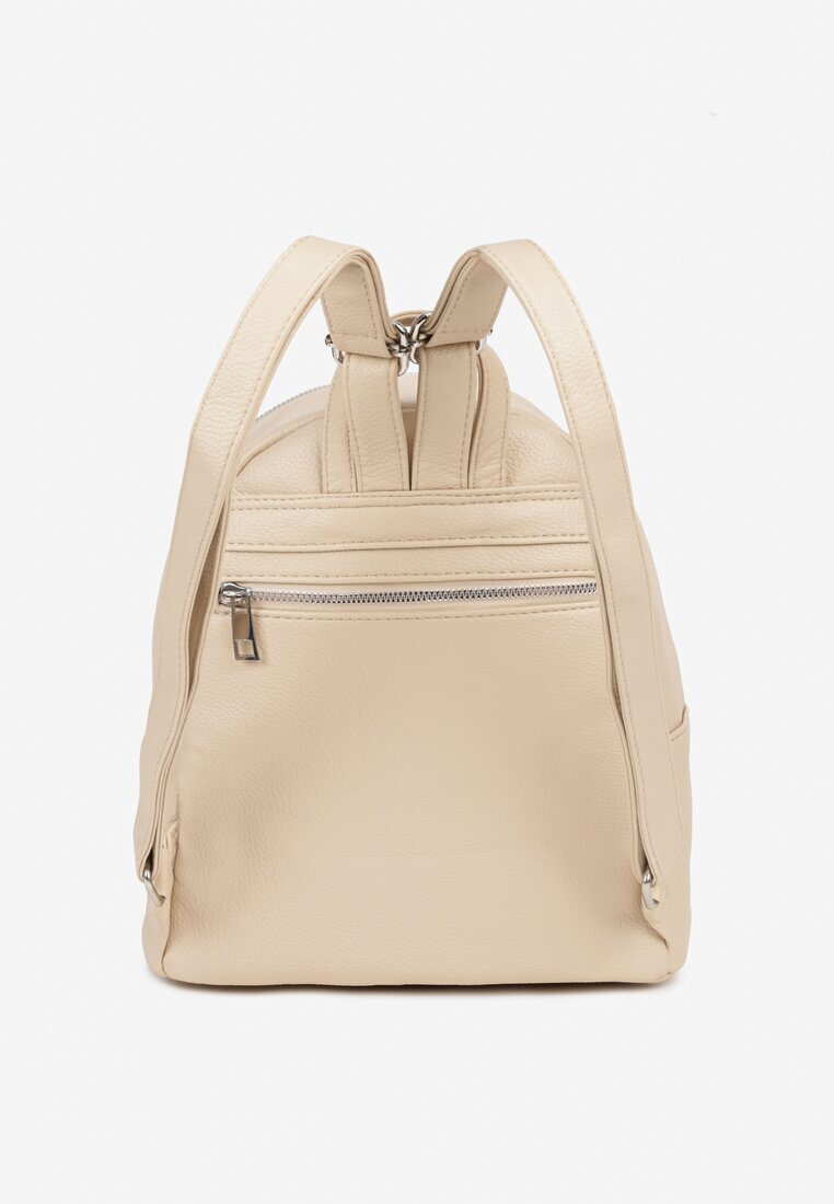  Rucsac Elegant Bej și Crem cu matlasare și Logo Iiloevi