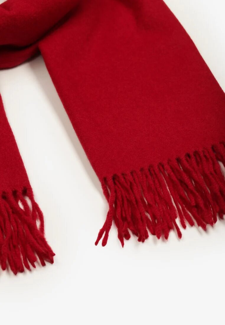  Șal Bordeaux cu Bumbac și Viscoză Decorat cu franjuri Siadortia