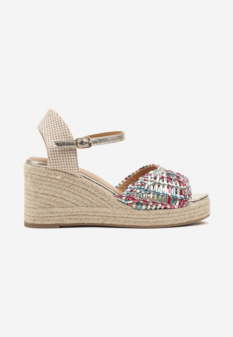  Sandale Bej și Roz cu pană în stil Boho cu împletitură Pasirna