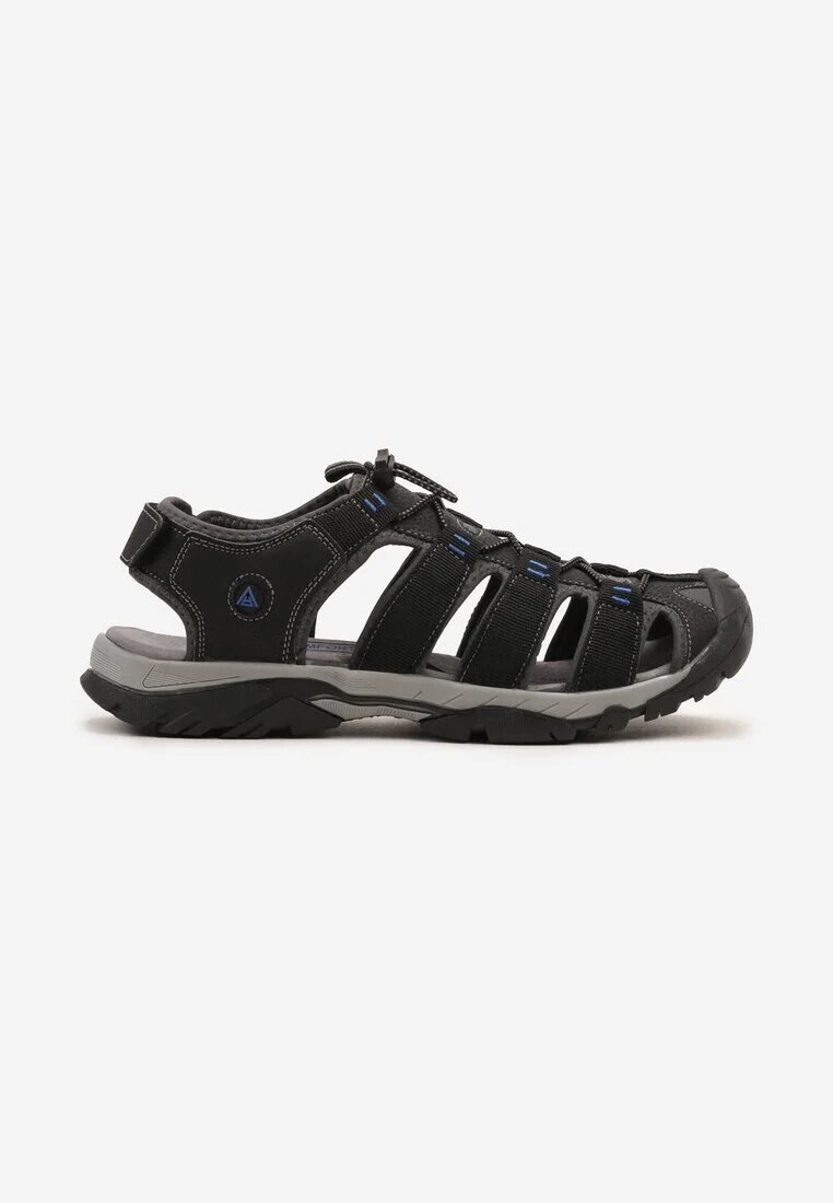  Sandale Plate Sportive Negre-Bleumarin cu scai la călcâi Danesara