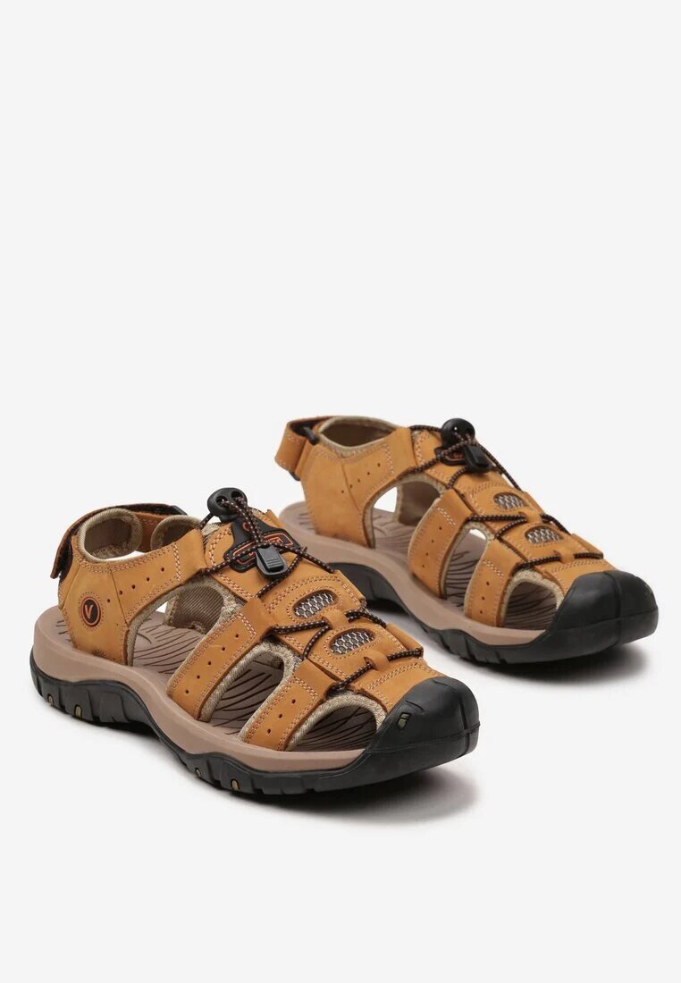  Sandale Sport Galbene din Piele Naturală cu Față Reglabilă și Velcro Acridana
