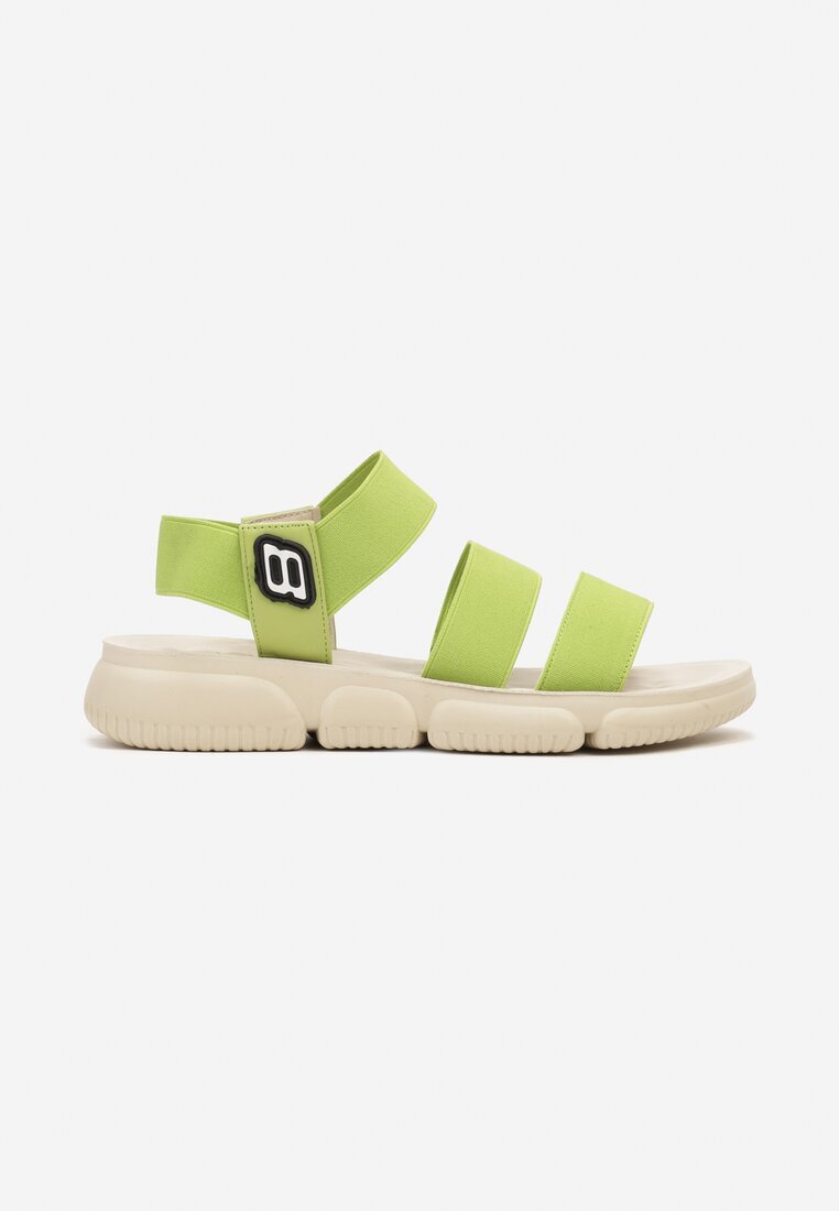  Sandale Verzi Plate slip-on cu Curea Elastică Rivaine