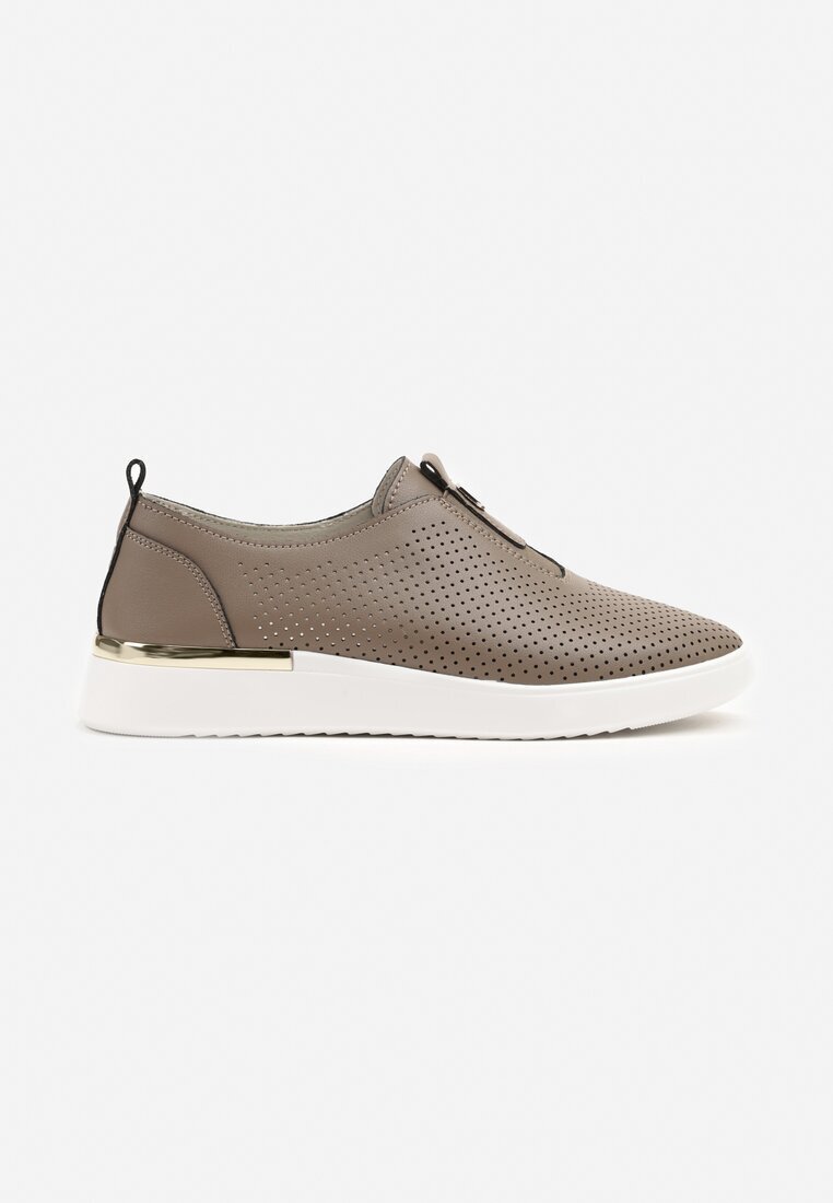 santorio Pantofi Slip-on Verde închis Perforați din Piele Naturală Parritia
