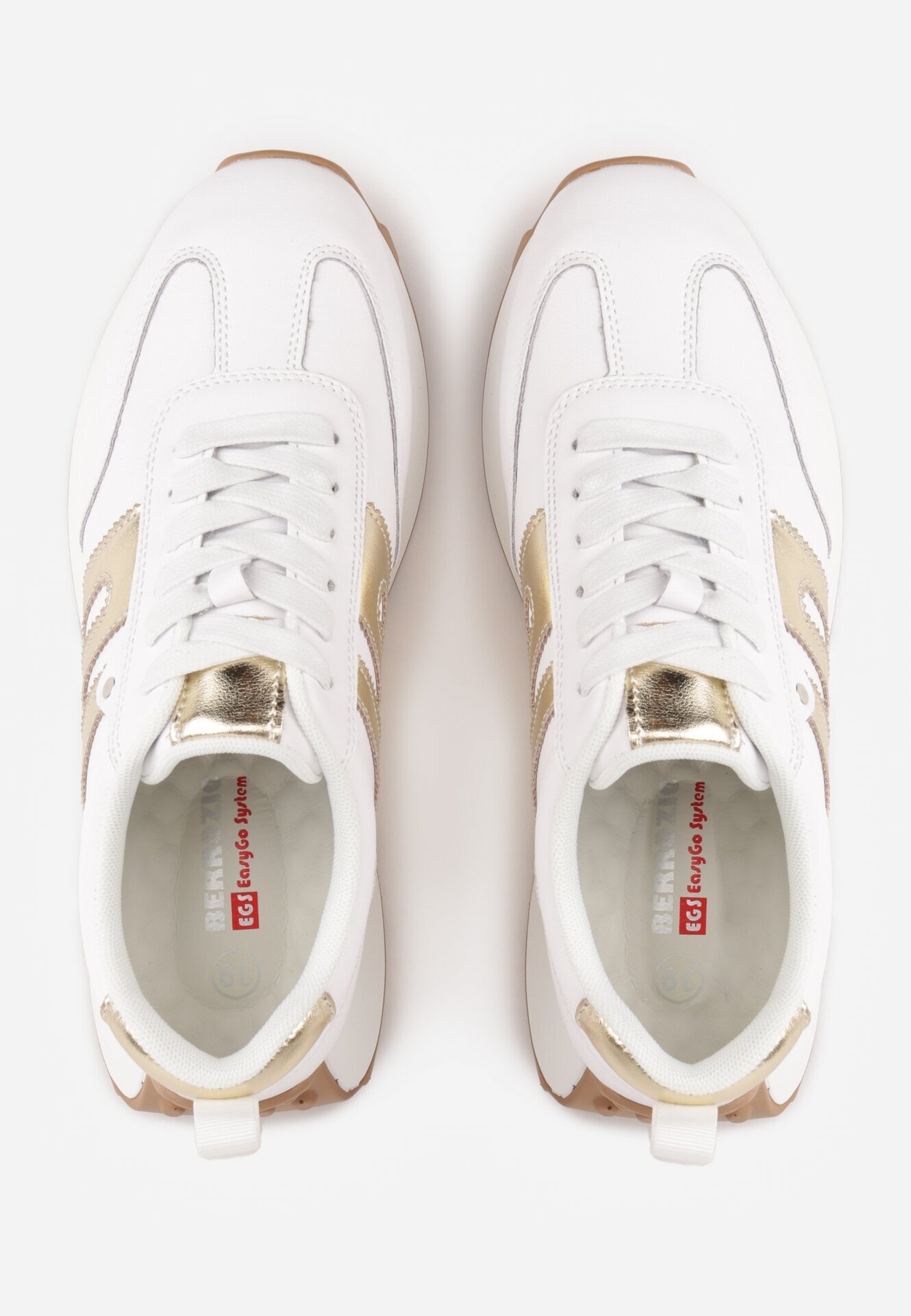 santorio Sneakers din piele naturală de căprioară cu cusături decorative Maliess Albi