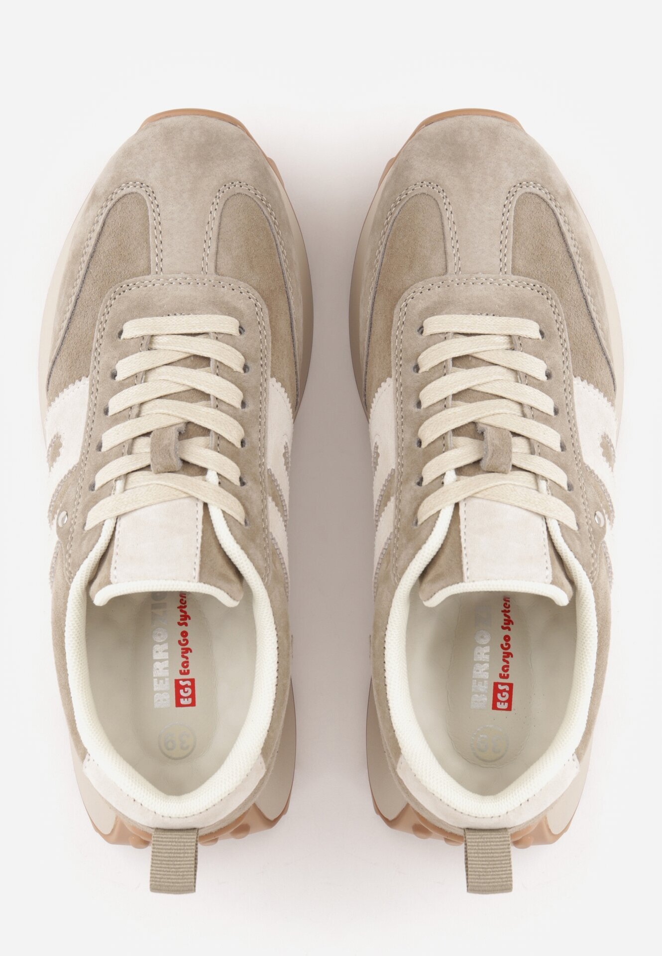 santorio Sneakers din piele naturală de căprioară cu cusături decorative Maliess Bej
