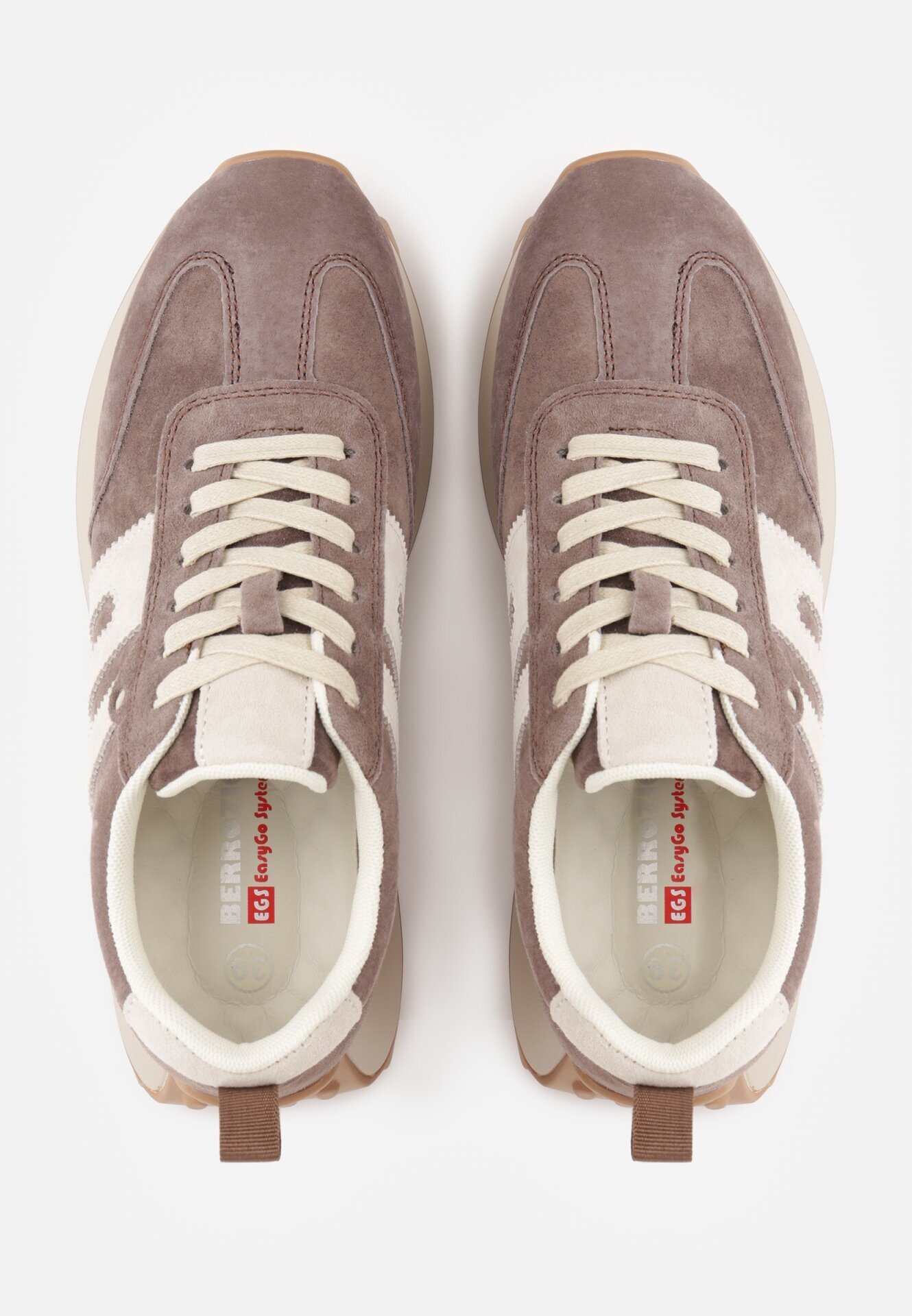 santorio Sneakers din piele naturală de căprioară cu cusături decorative Maliess Maro închis
