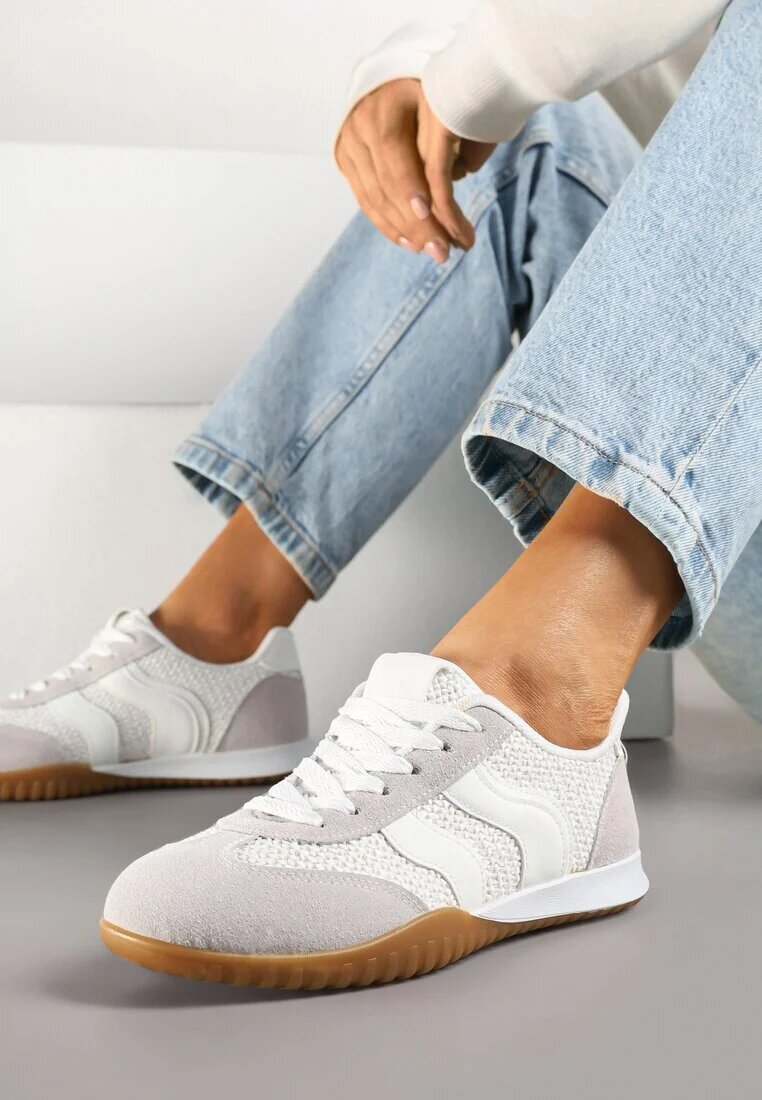 seastar Adidași Alb-Gri Decorați cu împletitură și model geometric Aniffia