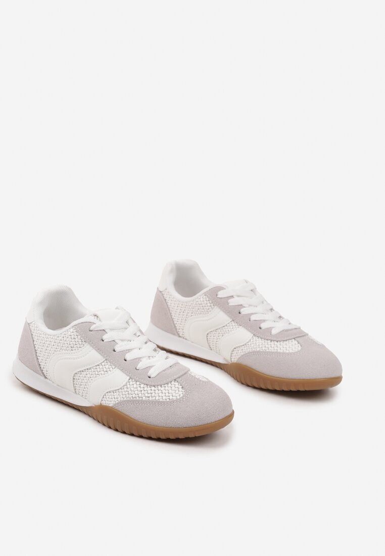 seastar Adidași Alb-Gri Decorați cu împletitură și model geometric Aniffia