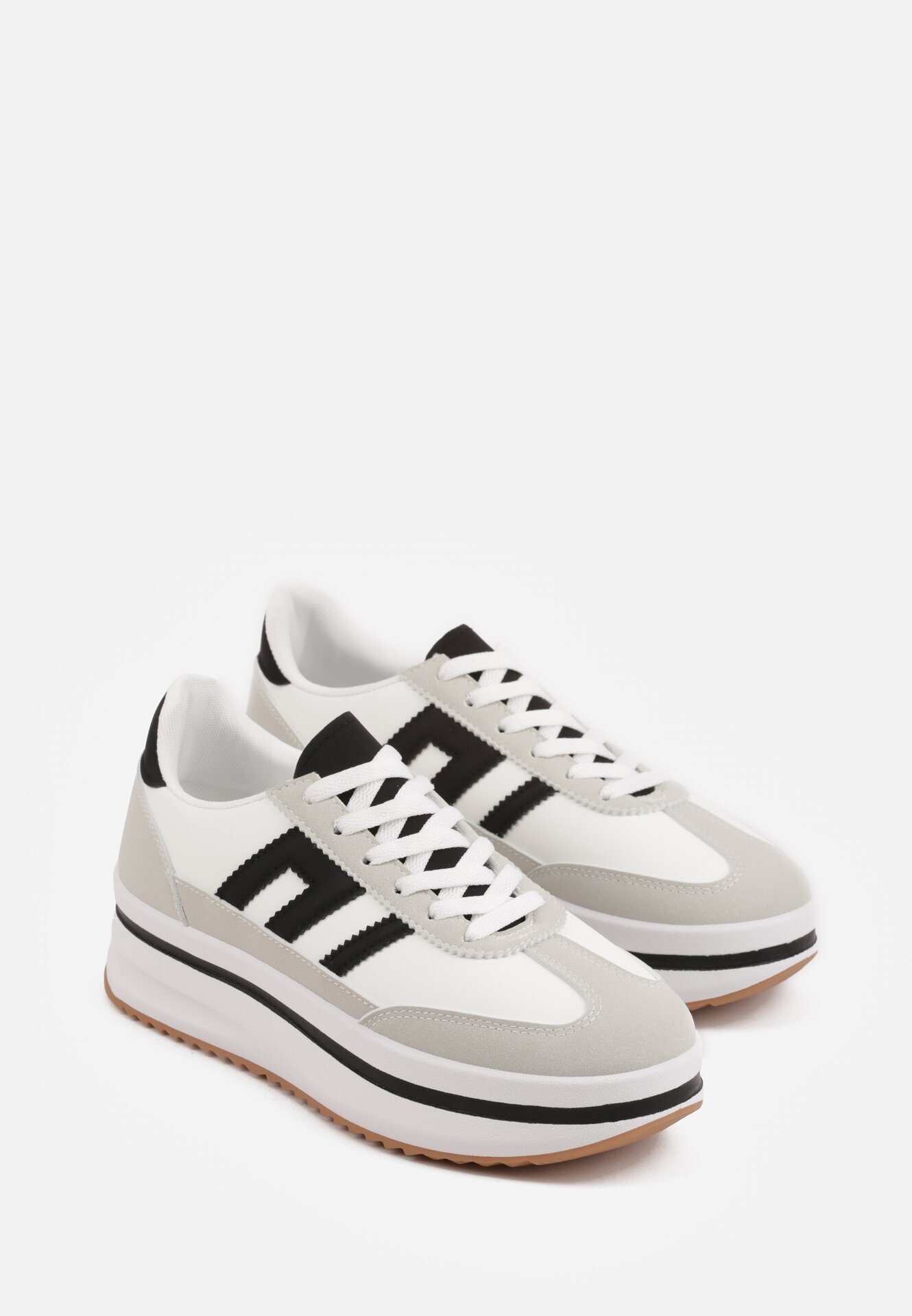 seastar Adidași Albi cu talpă groasă Decorați cu model geometric Asoastis