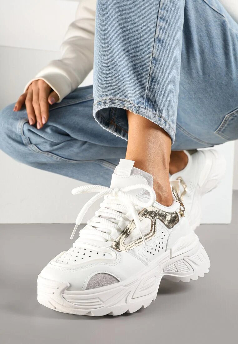 seastar Adidași Albi pe Talpă cu Reliefuri în Stil Streetwear Vaniffia