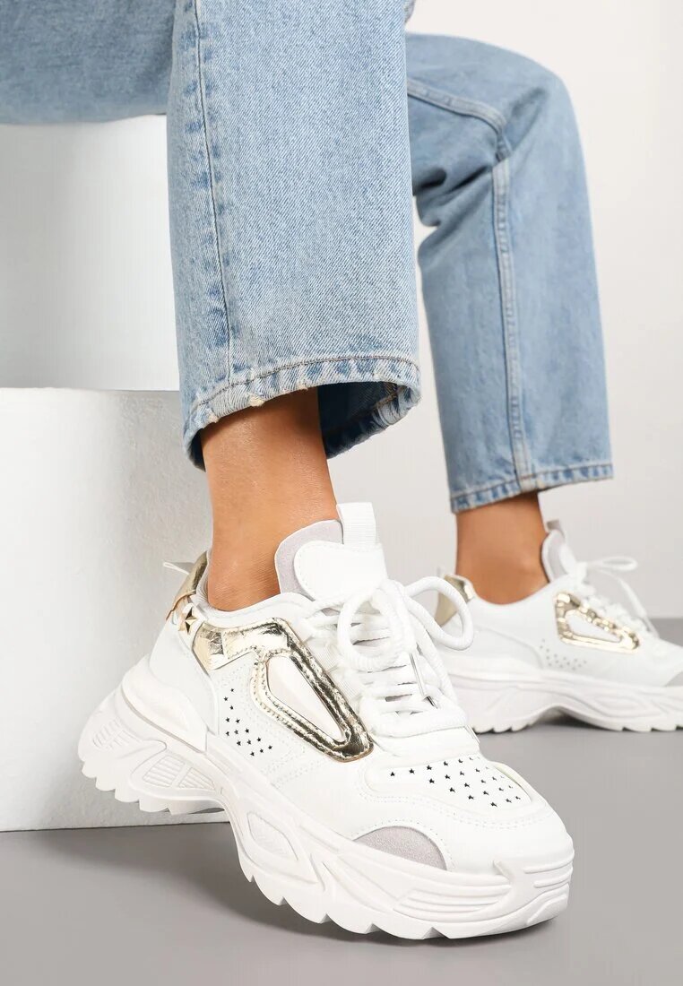 seastar Adidași Albi pe Talpă cu Reliefuri în Stil Streetwear Vaniffia