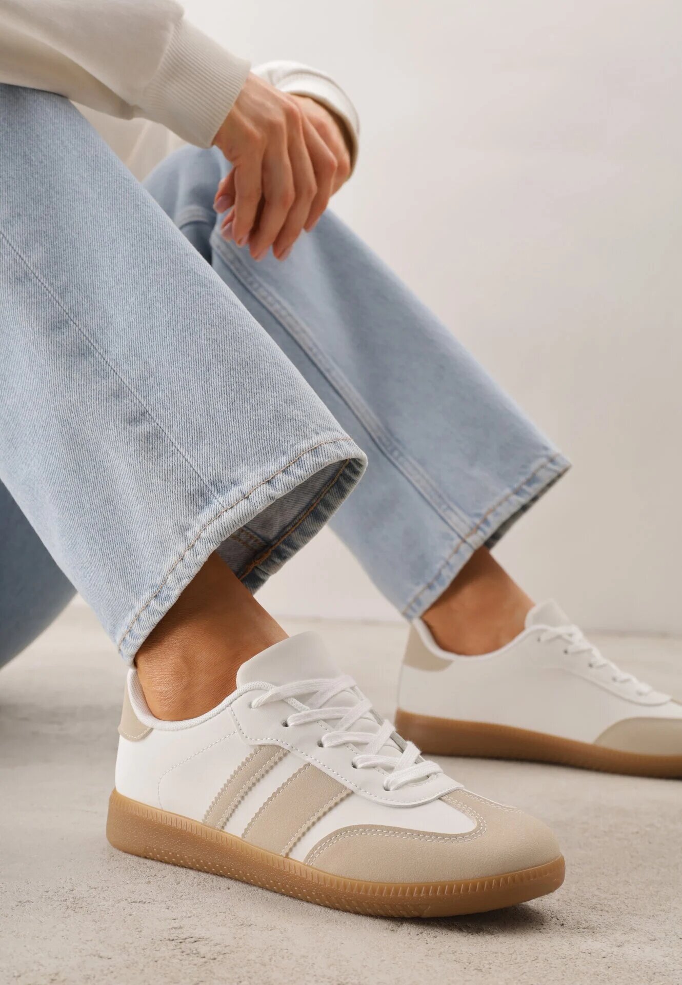 seastar Adidași Bej și Alb cu Dungi Decorative Danavin