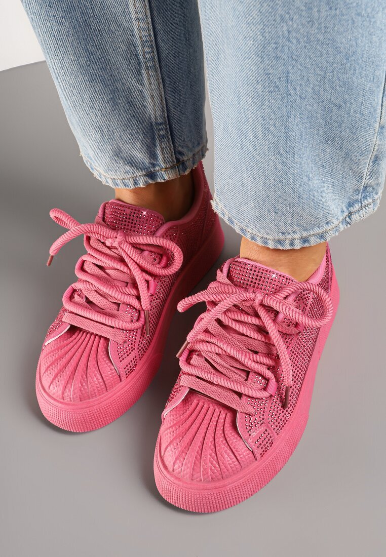 seastar Adidași Fucsia Decorați cu Zirconiu pe Platformă Lisavionea