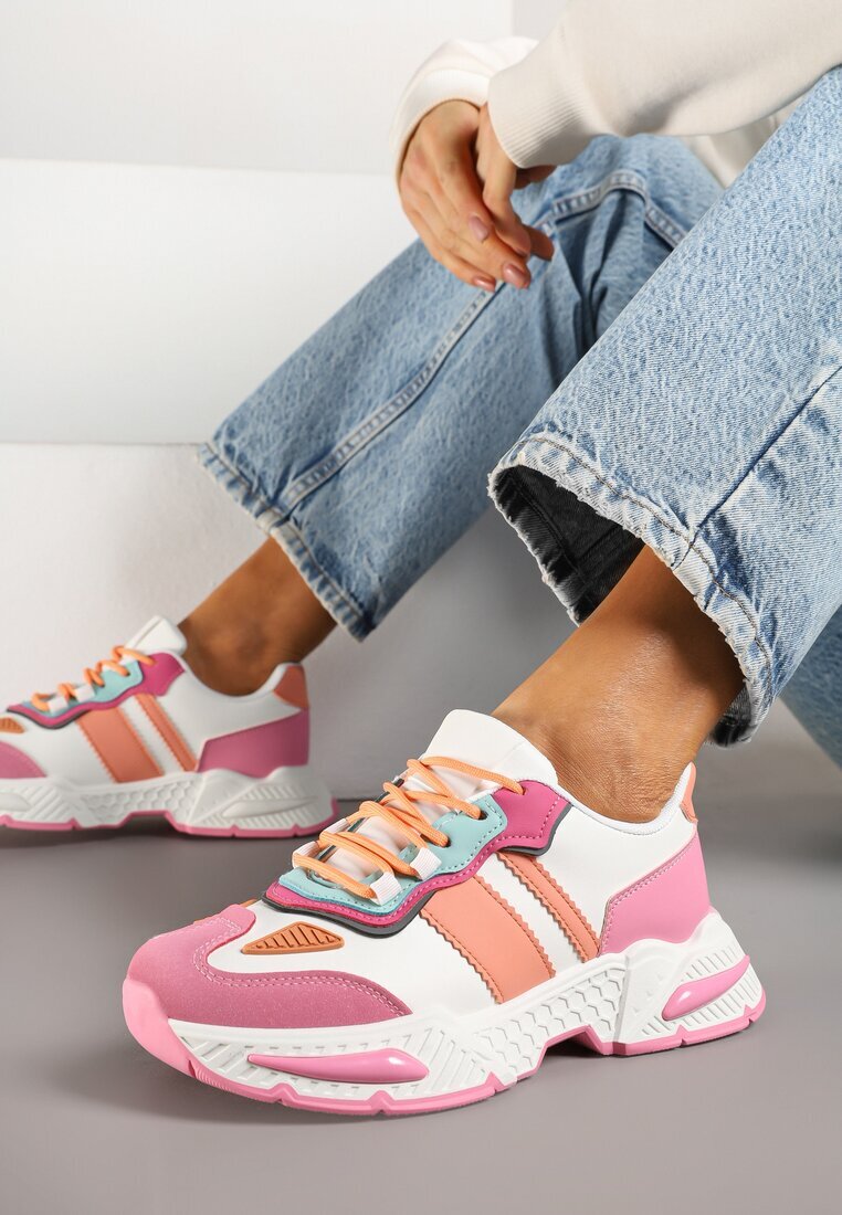 seastar Adidași Roz-Albi Streetwear cu Cusături Contrastante Ilirenas