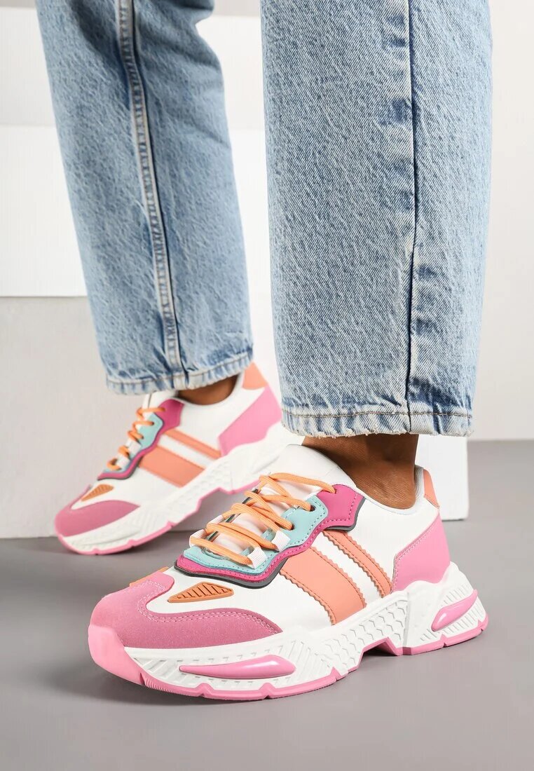 seastar Adidași Roz-Albi Streetwear cu Cusături Contrastante Ilirenas