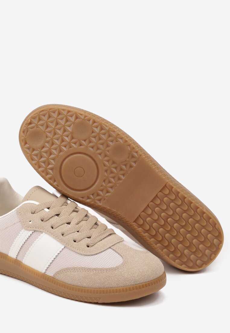 seastar Adidași și teniși bej închis cu benzi decorative Nelidi